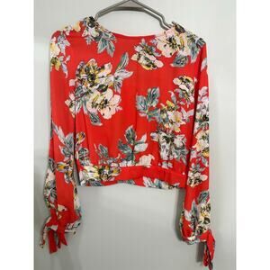 Forever 21 Contemporary Orange Floral Crop Top – Size S